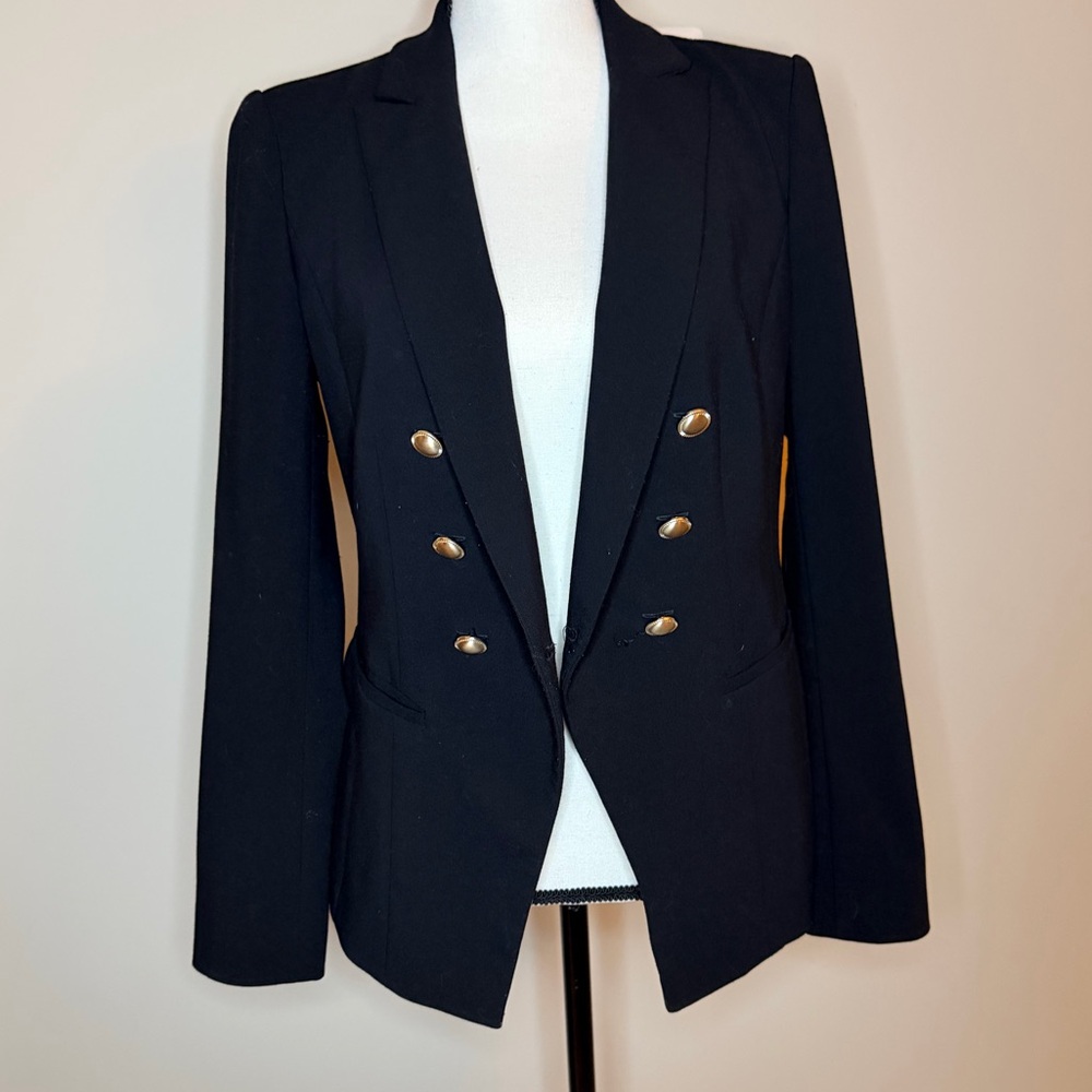 White House Black Market Navy Blazer with Gold Buttons